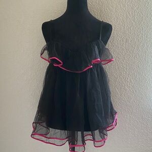 Victoria's Secret Black and Pink Babydoll Lingerie